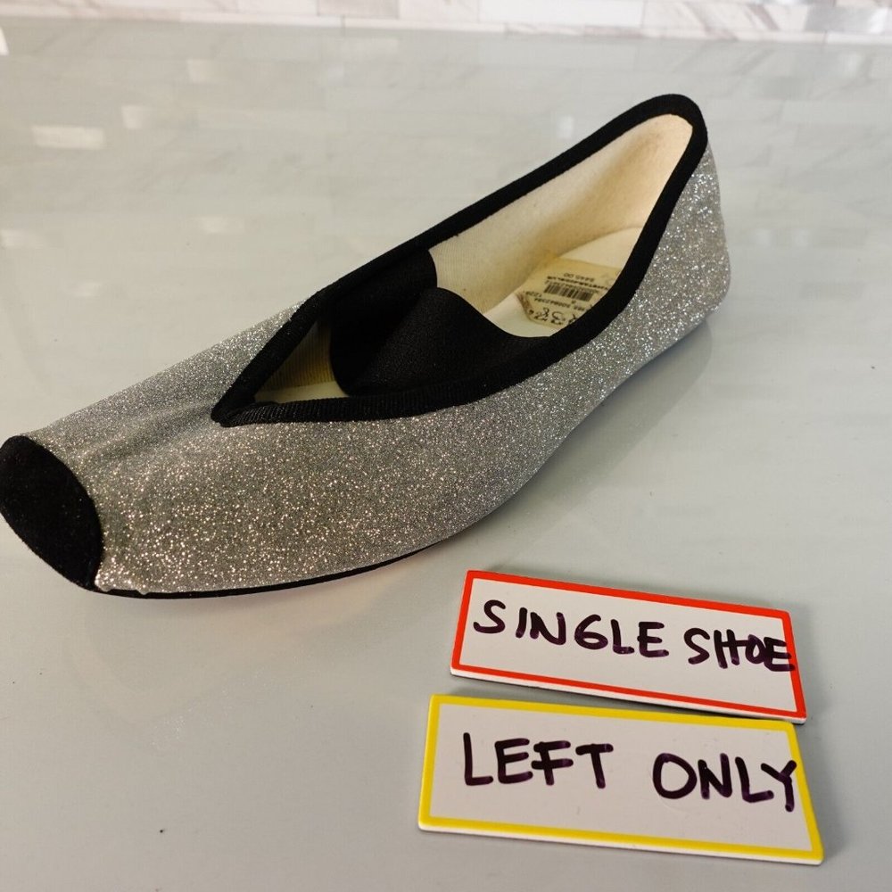 Repetto Women Size 38 Ballet Flat SINGLE SHOE LEFT 7 Glitter Amputee Silver $445